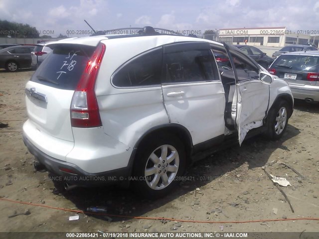 JHLRE38737C017446 - 2007 HONDA CR-V EXL WHITE photo 4