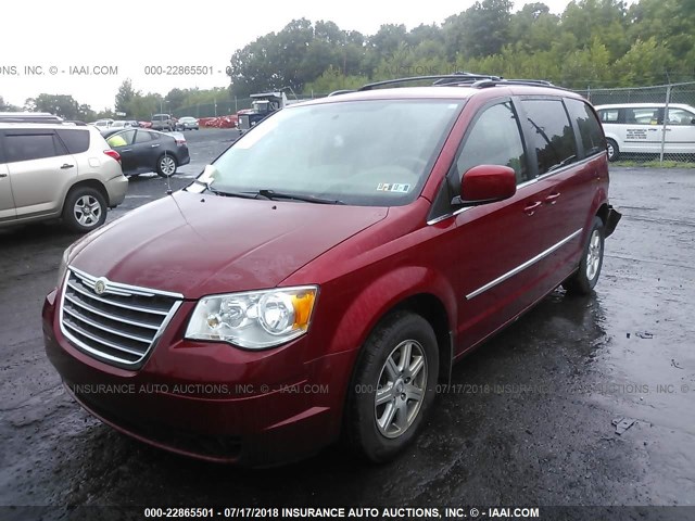 2A4RR5D19AR128283 - 2010 CHRYSLER TOWN & COUNTRY TOURING RED photo 2