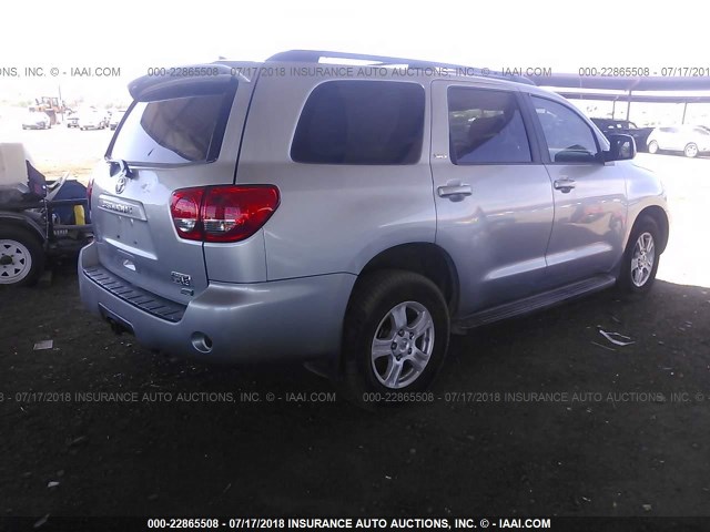 5TDBW5G10DS086531 - 2013 TOYOTA SEQUOIA SR5 SILVER photo 4