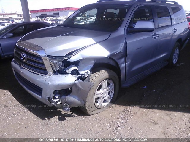 5TDBW5G10DS086531 - 2013 TOYOTA SEQUOIA SR5 SILVER photo 6