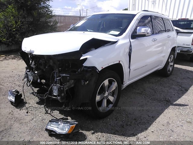 1C4RJFCT6FC633770 - 2015 JEEP GRAND CHEROKEE OVERLAND WHITE photo 2