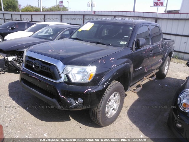 5TFLU4ENXDX065996 - 2013 TOYOTA TACOMA DOUBLE CAB BLACK photo 2