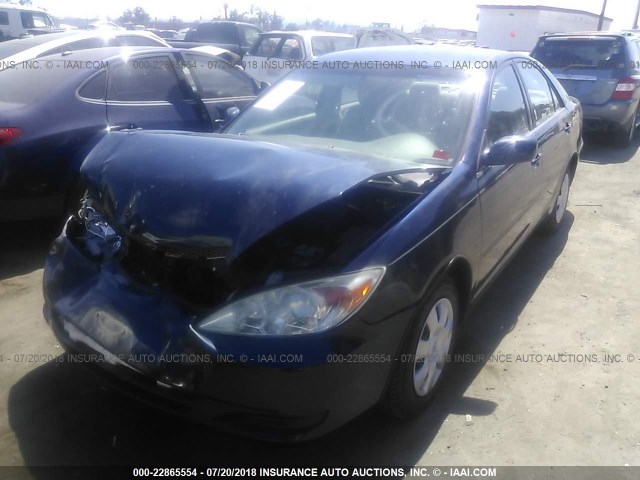 4T1BE32K94U348402 - 2004 TOYOTA CAMRY LE/XLE/SE BLUE photo 2