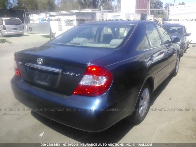 4T1BE32K94U348402 - 2004 TOYOTA CAMRY LE/XLE/SE BLUE photo 4