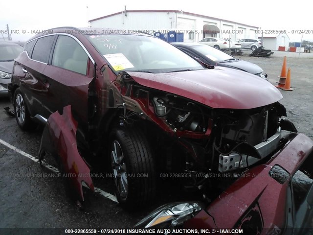 5N1AZ2MG8FN286605 - 2015 NISSAN MURANO S/SL/SV/PLATINUM RED photo 1