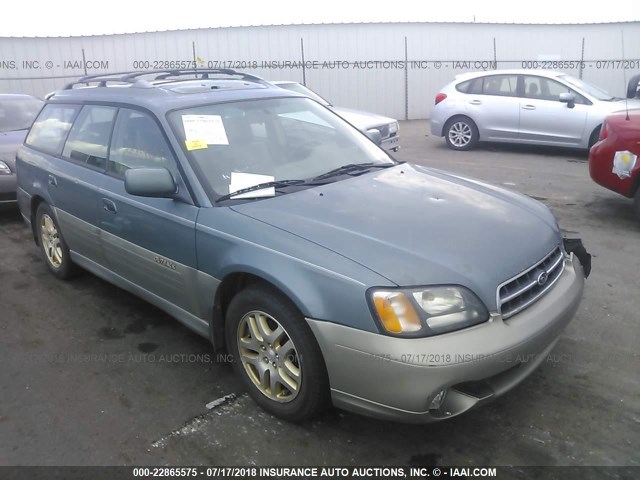 4S3BH686517647189 - 2001 SUBARU LEGACY OUTBACK LIMITED GREEN photo 1