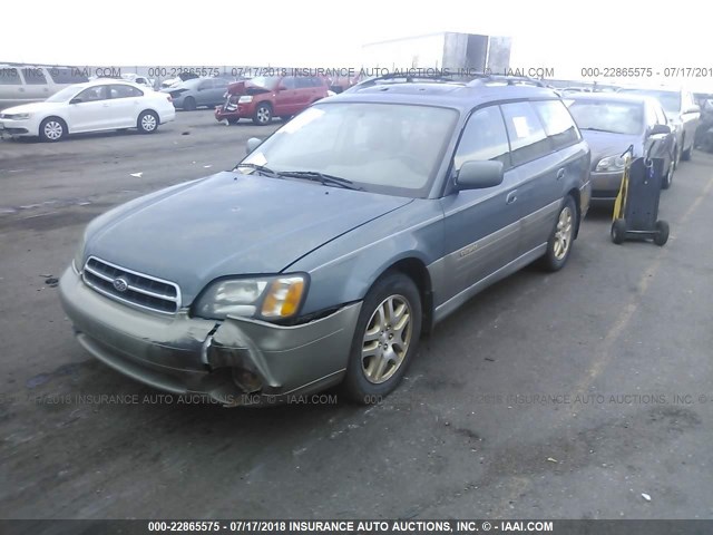 4S3BH686517647189 - 2001 SUBARU LEGACY OUTBACK LIMITED GREEN photo 2