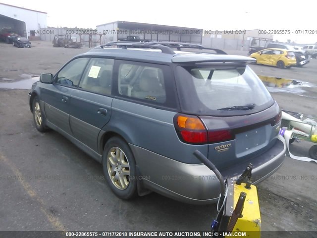 4S3BH686517647189 - 2001 SUBARU LEGACY OUTBACK LIMITED GREEN photo 3