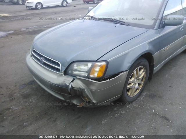 4S3BH686517647189 - 2001 SUBARU LEGACY OUTBACK LIMITED GREEN photo 6