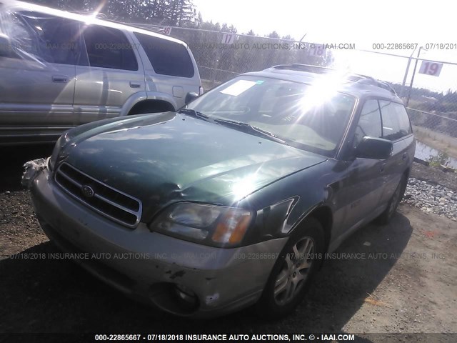 4S3BH686927600958 - 2002 SUBARU LEGACY OUTBACK LIMITED GREEN photo 2