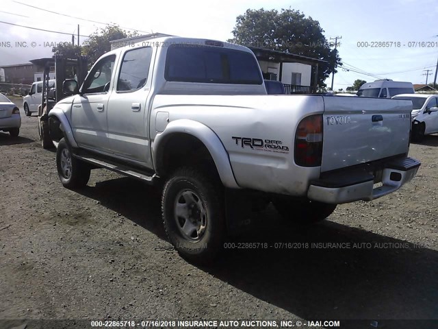 5TEHN72N83Z268983 - 2003 TOYOTA TACOMA DOUBLE CAB ვერცხლისფერი ფოტო 3