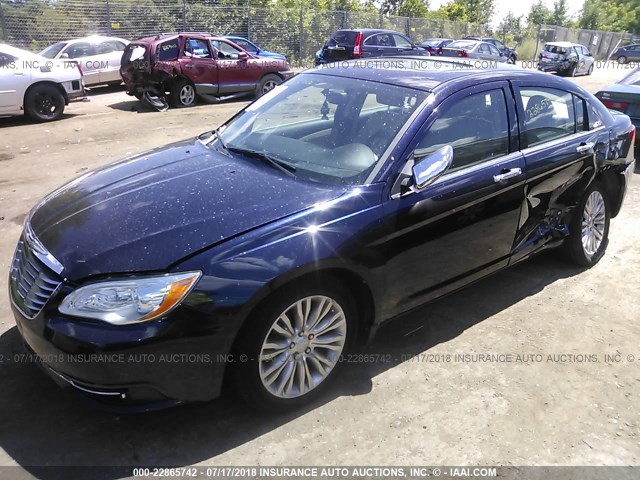 1C3CCBCG1CN198138 - 2012 CHRYSLER 200 LIMITED Navy photo 2