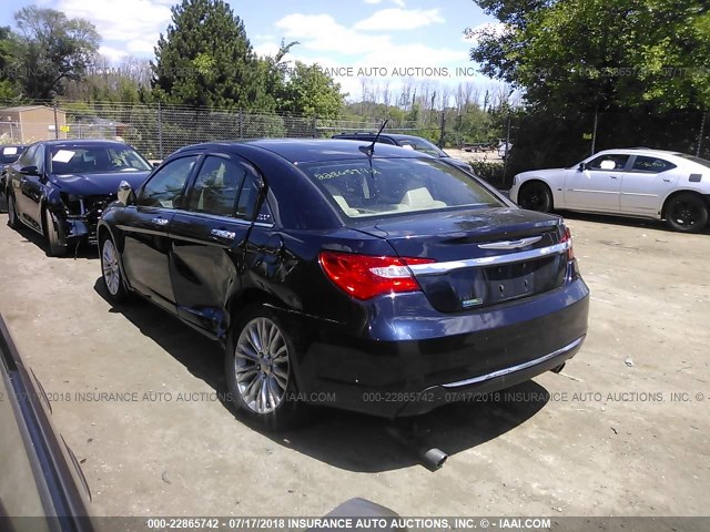 1C3CCBCG1CN198138 - 2012 CHRYSLER 200 LIMITED Navy photo 3