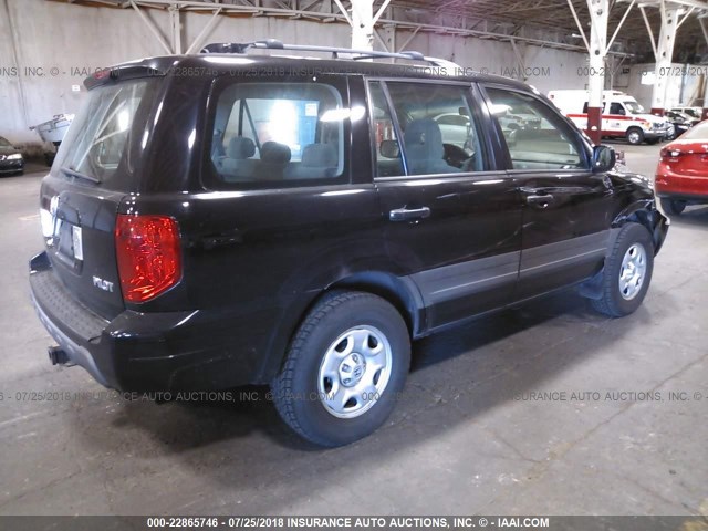 2HKYF18183H600261 - 2003 HONDA PILOT LX BLACK photo 4