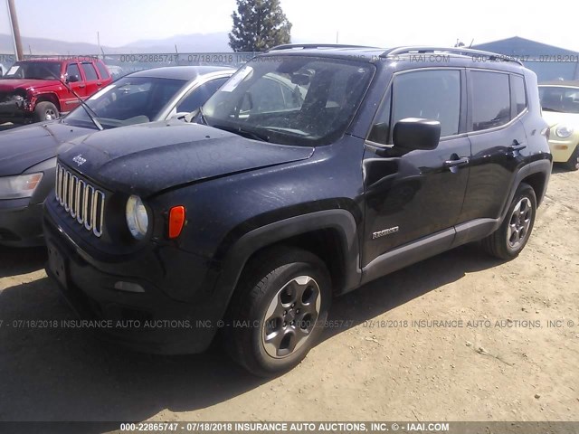 ZACCJBAB8HPE56047 - 2017 JEEP RENEGADE SPORT Սև լուսանկար 2