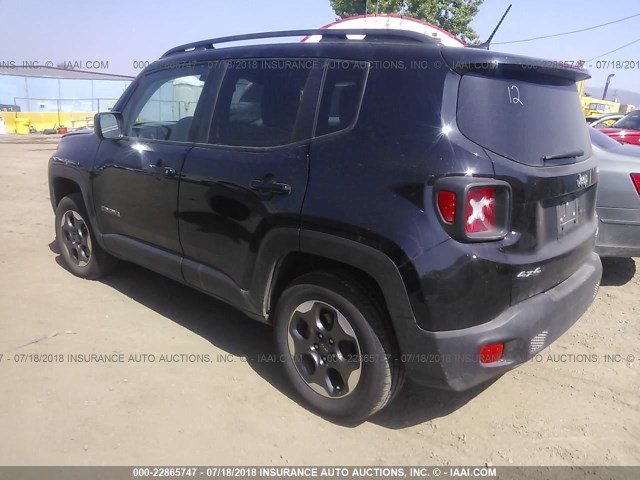 ZACCJBAB8HPE56047 - 2017 JEEP RENEGADE SPORT Սև լուսանկար 3