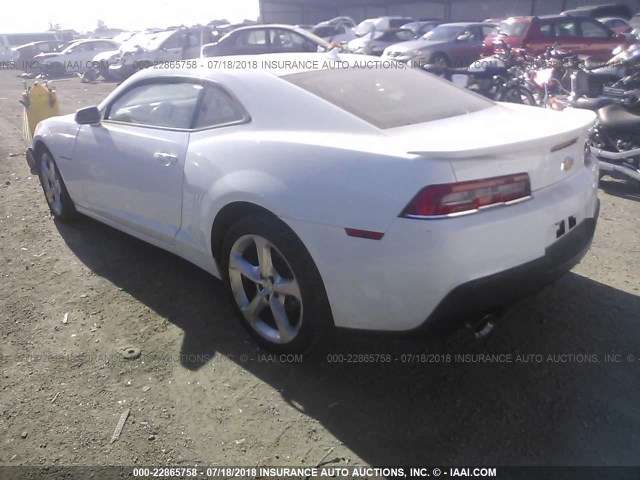 2G1FD1E37F9163730 - 2015 CHEVROLET CAMARO LT WHITE photo 3