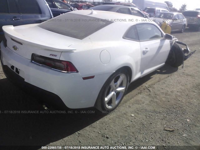 2G1FD1E37F9163730 - 2015 CHEVROLET CAMARO LT WHITE photo 4