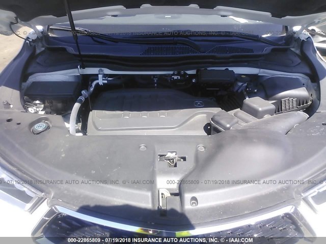 5FRYD4H59HB034187 - 2017 ACURA MDX TECHNOLOGY WHITE photo 10