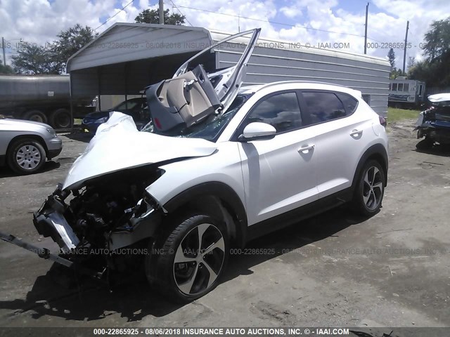KM8J33A28GU039219 - 2016 HYUNDAI TUCSON LIMITED/SPORT AND ECO/SE WHITE photo 2