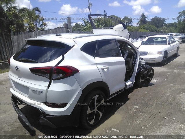 KM8J33A28GU039219 - 2016 HYUNDAI TUCSON LIMITED/SPORT AND ECO/SE WHITE photo 4