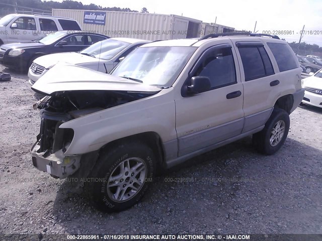 1J4G248S9YC157861 - 2000 JEEP GRAND CHEROKEE LAREDO GOLD photo 2