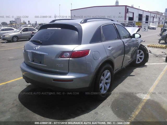 JNRAS08U14X108842 - 2004 INFINITI FX35 GRAY photo 4