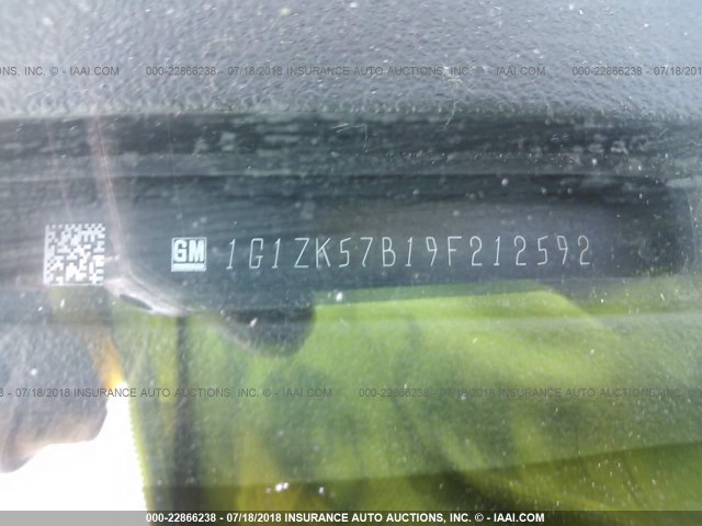 1G1ZK57B19F212592 - 2009 CHEVROLET MALIBU LTZ 灰色 照片 9