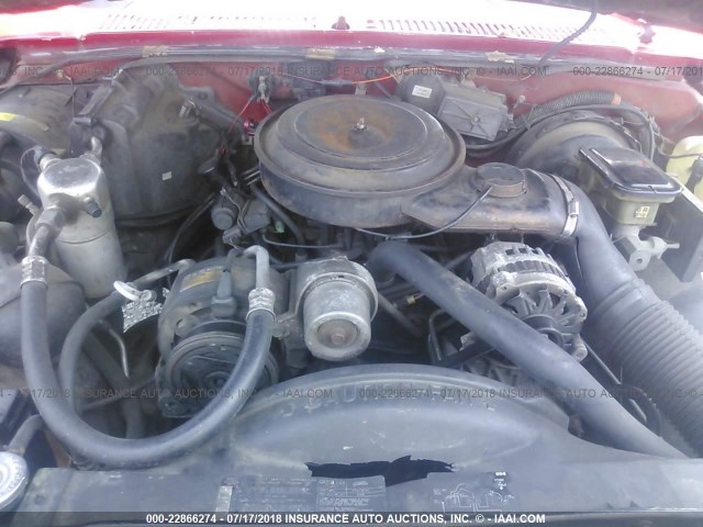 1GTCS14Z7K2539101 - 1989 GMC S TRUCK S15 RED photo 10