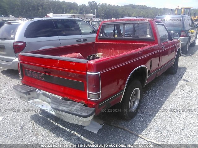 1GTCS14Z7K2539101 - 1989 GMC S TRUCK S15 RED photo 4