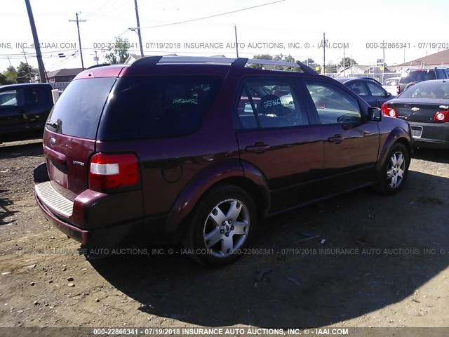 1FMDK06135GA30518 - 2005 FORD FREESTYLE LIMITED RED photo 4