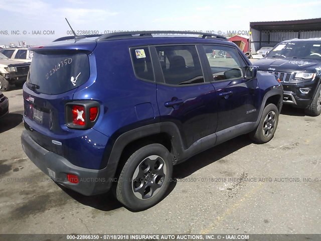 ZACCJBBH3HPF00703 - 2017 JEEP RENEGADE LATITUDE BLUE photo 4