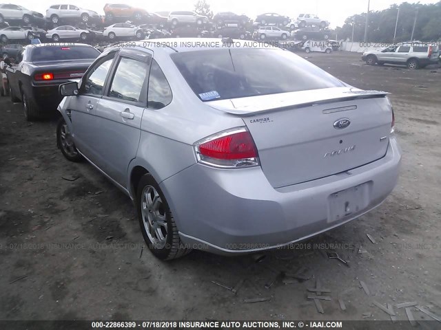 1FAHP35N48W231650 - 2008 FORD FOCUS SE/SEL/SES SILVER photo 3