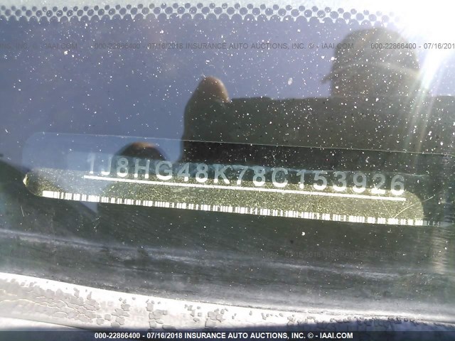 1J8HG48K78C153926 - 2008 JEEP COMMANDER SPORT Արծաթագույն լուսանկար 9