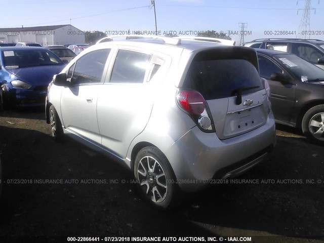 KL8CF6S95EC420202 - 2014 CHEVROLET SPARK 2LT SILVER photo 3