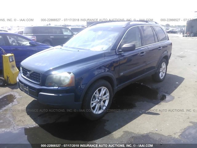 YV1CZ91H541100133 - 2004 VOLVO XC90 T6 BLUE photo 2