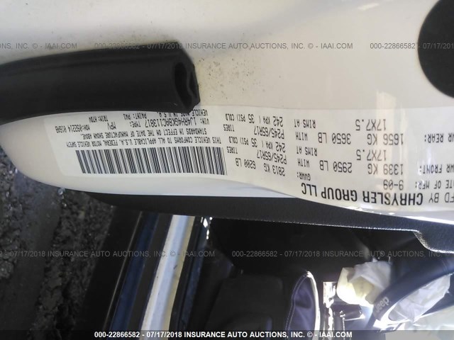 1J4RH4GK8AC113817 - 2010 JEEP COMMANDER SPORT თეთრი ფოტო 9