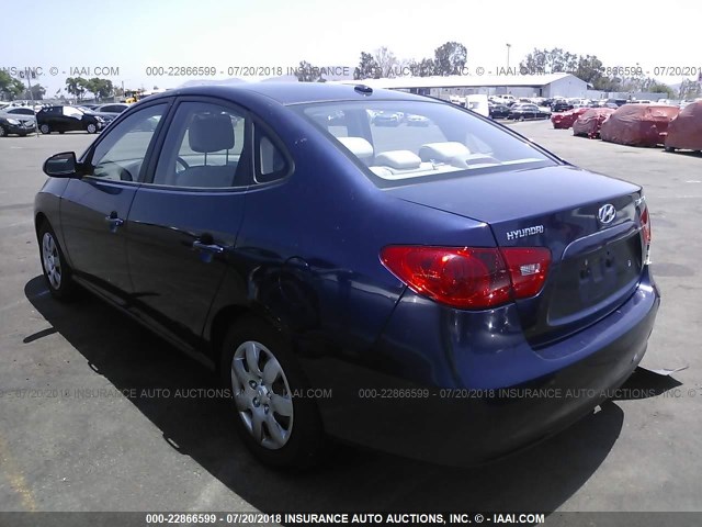 KMHDU46D68U338607 - 2008 HYUNDAI ELANTRA GLS/SE/LIMITED BLUE photo 3