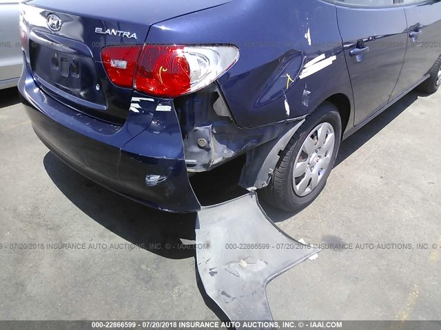 KMHDU46D68U338607 - 2008 HYUNDAI ELANTRA GLS/SE/LIMITED BLUE photo 6