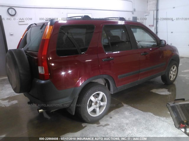 SHSRD78892U011316 - 2002 HONDA CR-V EX MAROON photo 4