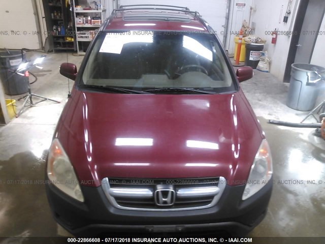 SHSRD78892U011316 - 2002 HONDA CR-V EX MAROON photo 6