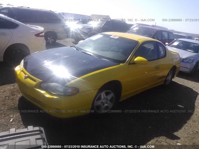 2G1WX12K839350098 - 2003 CHEVROLET MONTE CARLO SS ყვითელი ფოტო 2