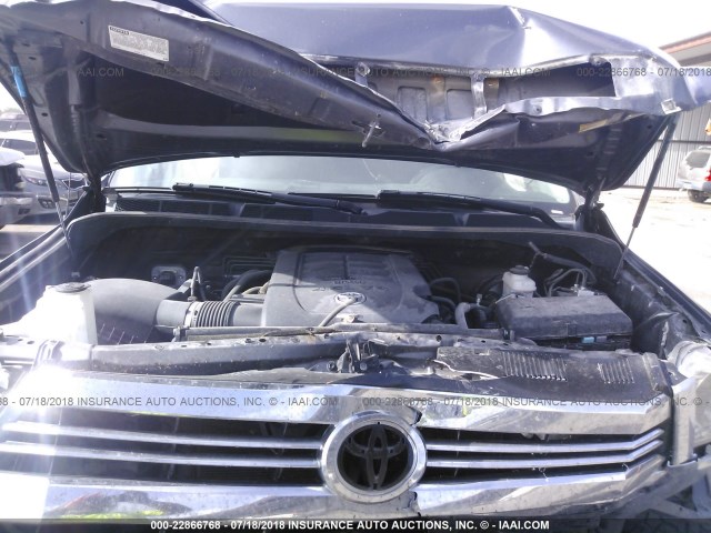 5TFRM5F12GX099852 - 2016 TOYOTA TUNDRA DOUBLE CAB SR/SR5 GRAY photo 10