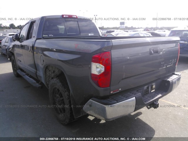 5TFRM5F12GX099852 - 2016 TOYOTA TUNDRA DOUBLE CAB SR/SR5 GRAY photo 3