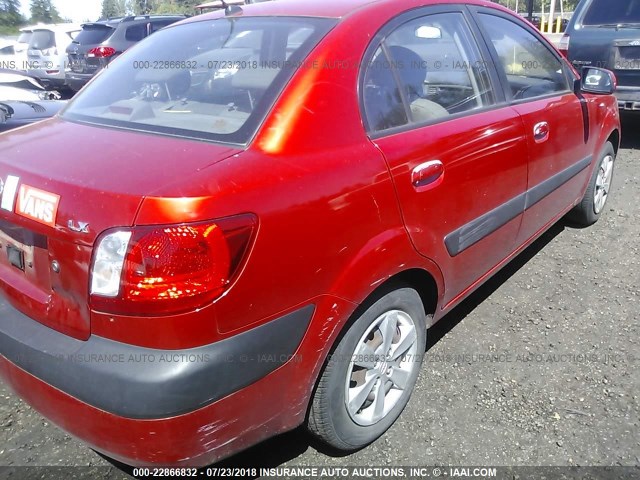 KNADE123986342830 - 2008 KIA RIO LX/SX ORANGE photo 6