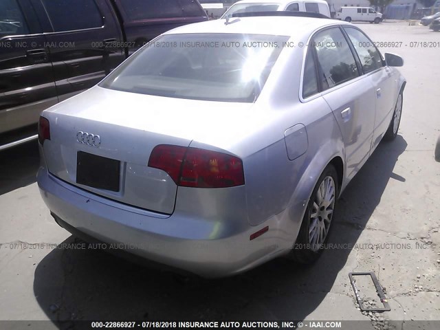 WAUDF78E56A171870 - 2006 AUDI A4 2.0T QUATTRO SILVER photo 4