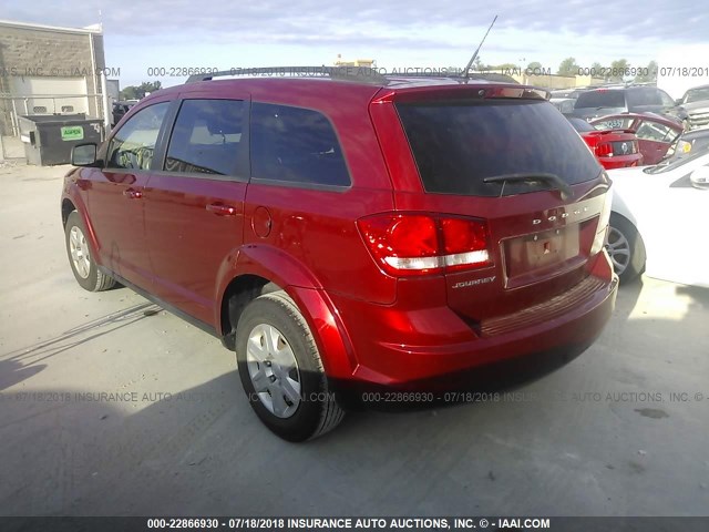 3D4PG4FB1BT521599 - 2011 DODGE JOURNEY EXPRESS RED photo 3