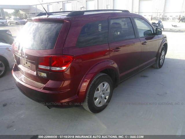 3D4PG4FB1BT521599 - 2011 DODGE JOURNEY EXPRESS RED photo 4