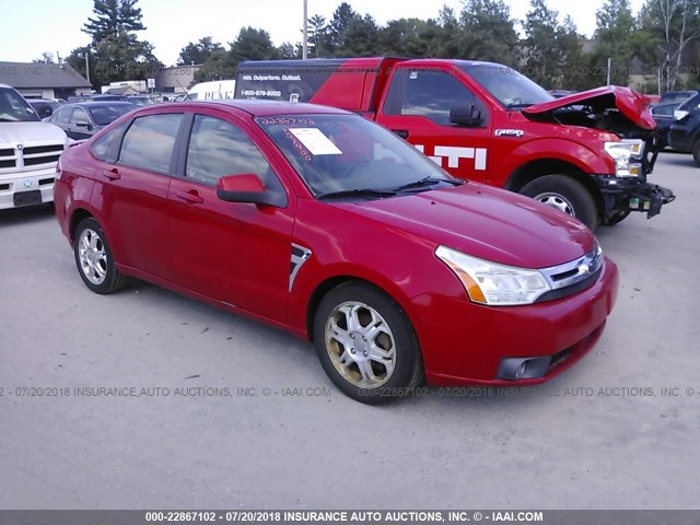 1FAHP35N58W188727 - 2008 FORD FOCUS SE/SEL/SES RED photo 1