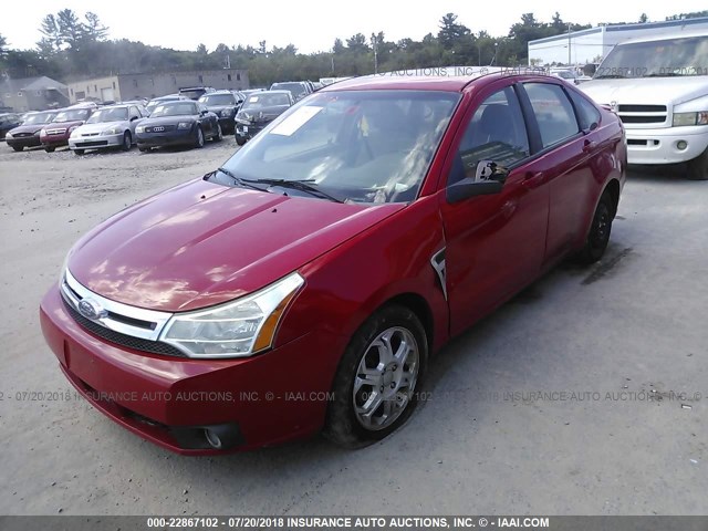 1FAHP35N58W188727 - 2008 FORD FOCUS SE/SEL/SES RED photo 2